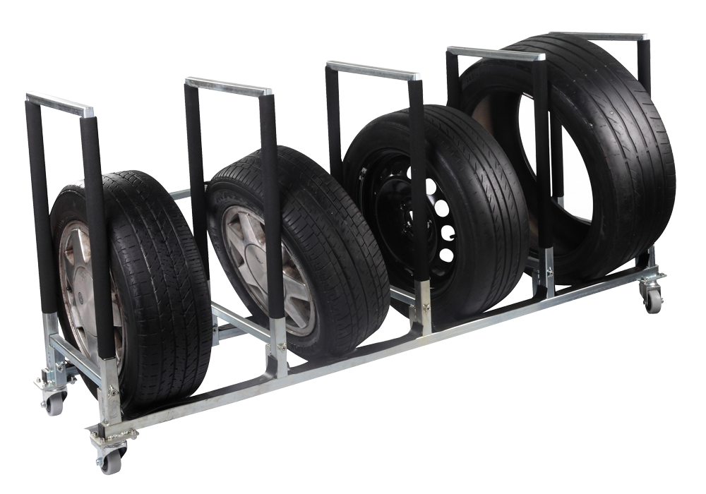 mewmewcat Foldable Tyre Rack Wall-mounted for Workshop or Garage 122 x 71 x 71 cm Silver Galvanised Steel 