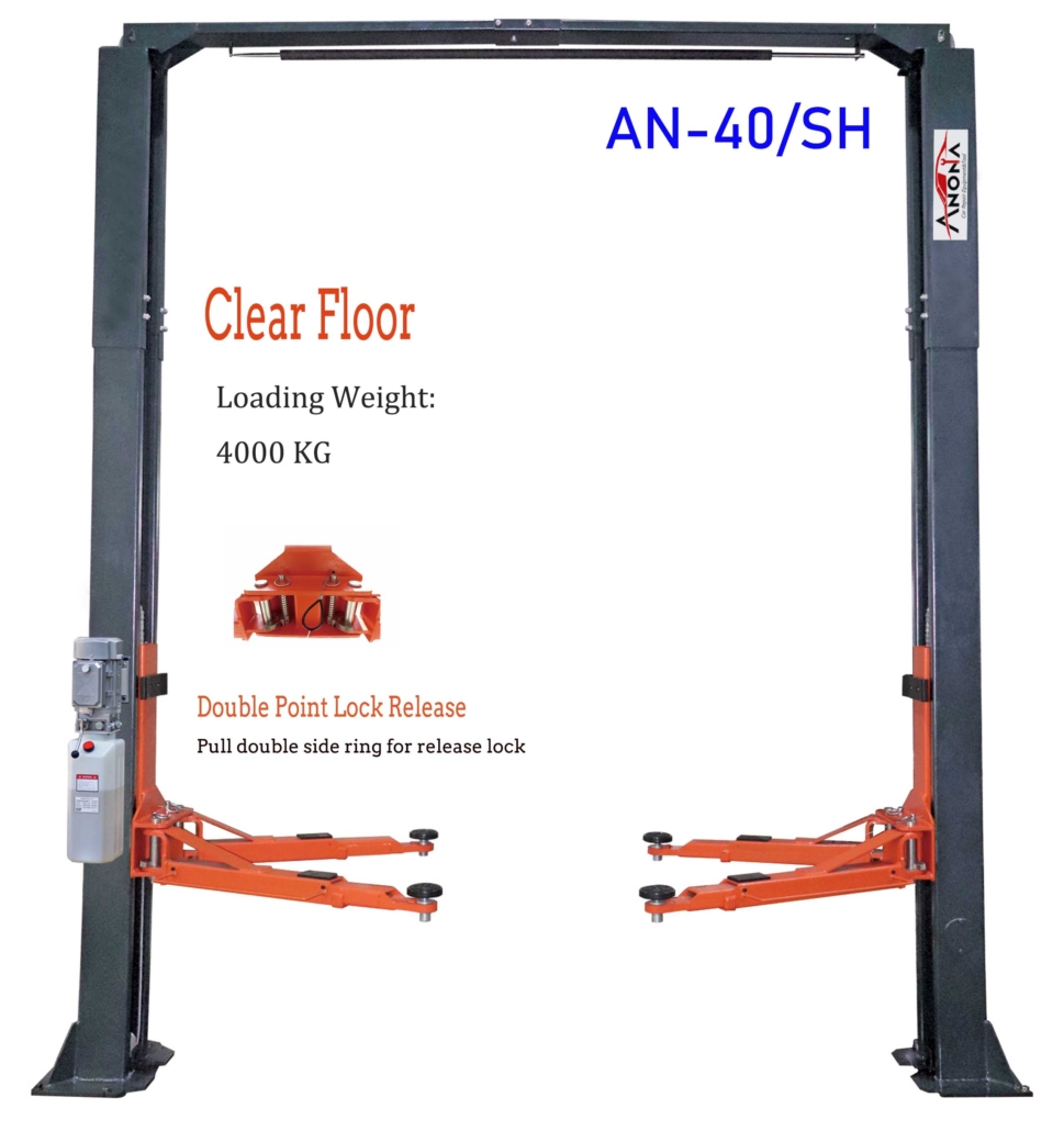 4T clear floor two post lift