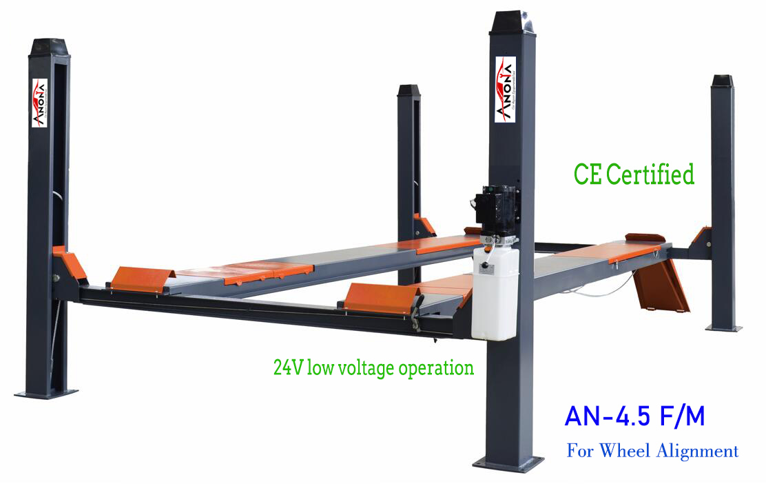 FOUR POST LIFT WITH MANUAL LOCK RELEASE